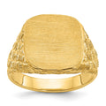 10k IBGoodman 13.5x15mm Men's Cushion Signet Ring