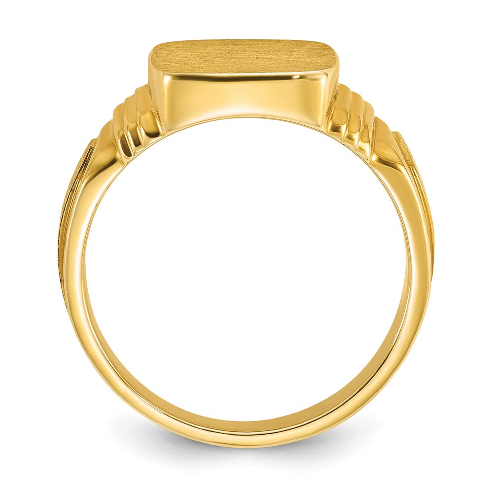 14k IBGoodman 14x12mm Men's Cushion Signet Ring