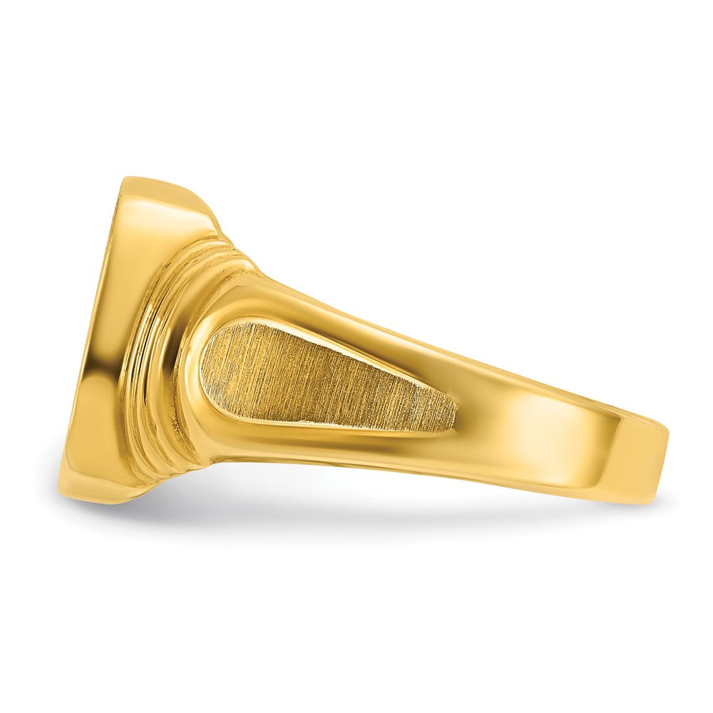 14k IBGoodman 14x12mm Men's Cushion Signet Ring
