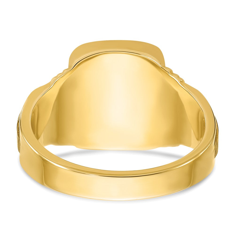 14k IBGoodman 14x12mm Men's Cushion Signet Ring