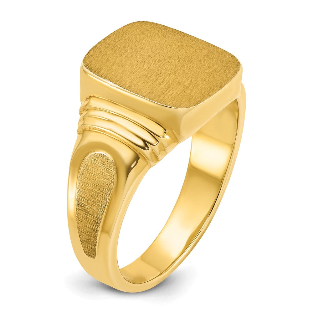 14k IBGoodman 14x12mm Men's Cushion Signet Ring