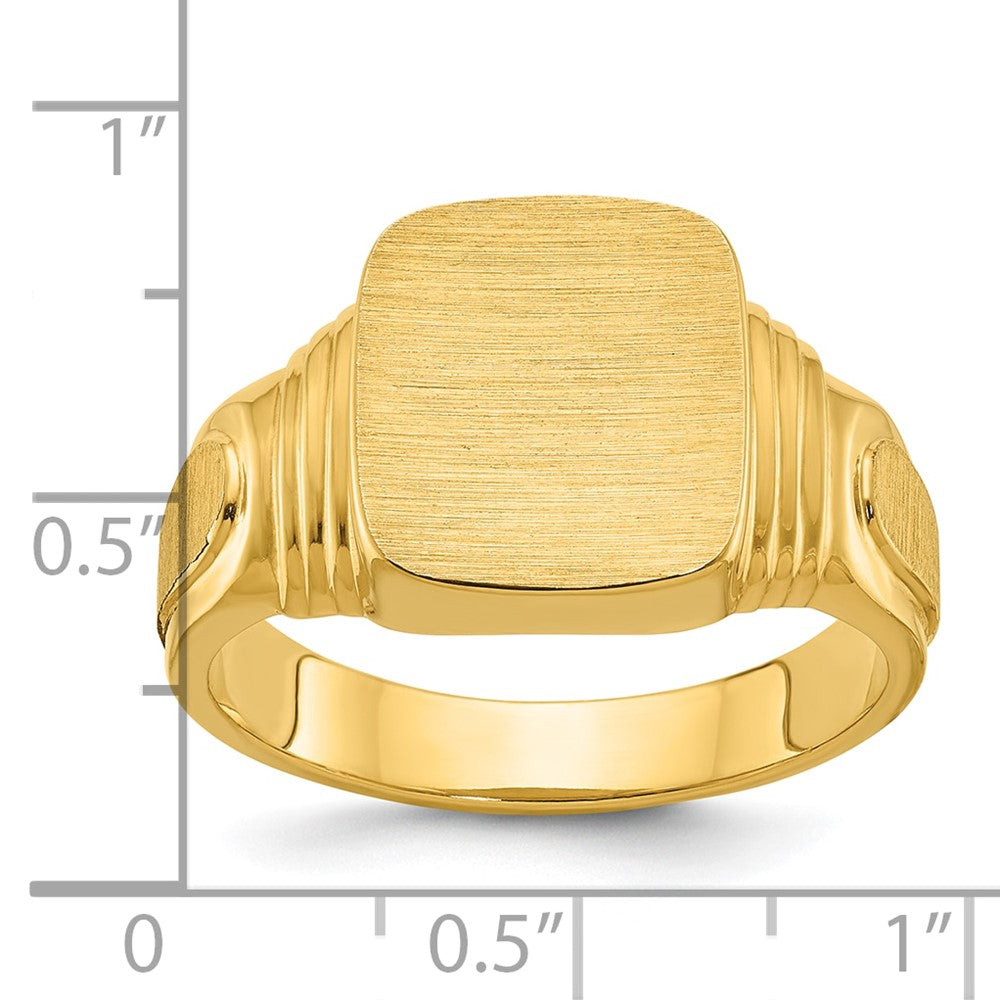 14k IBGoodman 14x12mm Men's Cushion Signet Ring