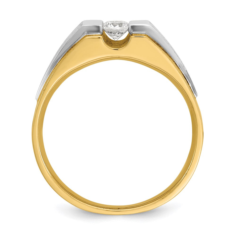 14k Two-tone IBGoodman Men's Polished and Satin Diamond Ring Mounting