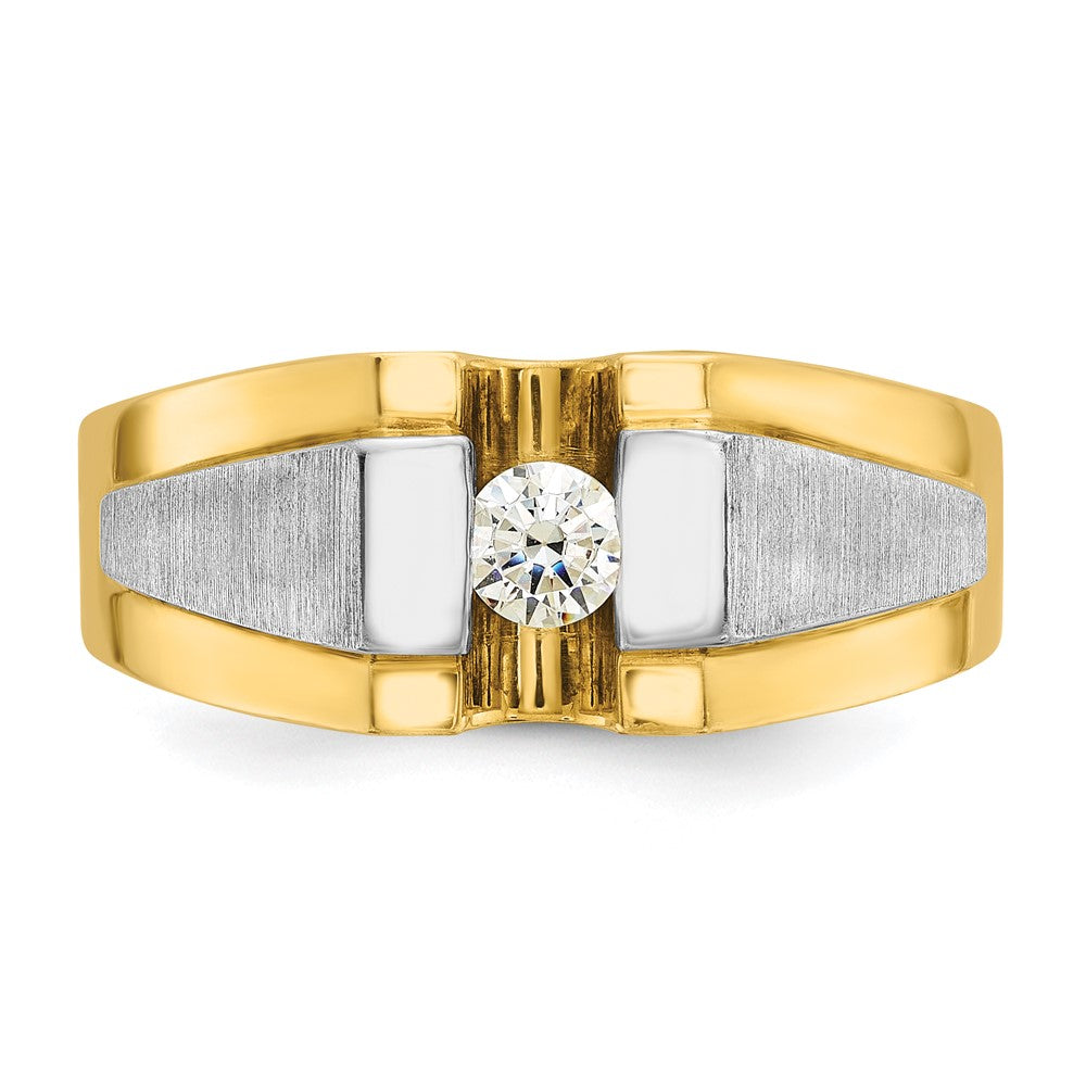 14k Two-tone IBGoodman Men's Polished and Satin Diamond Ring Mounting