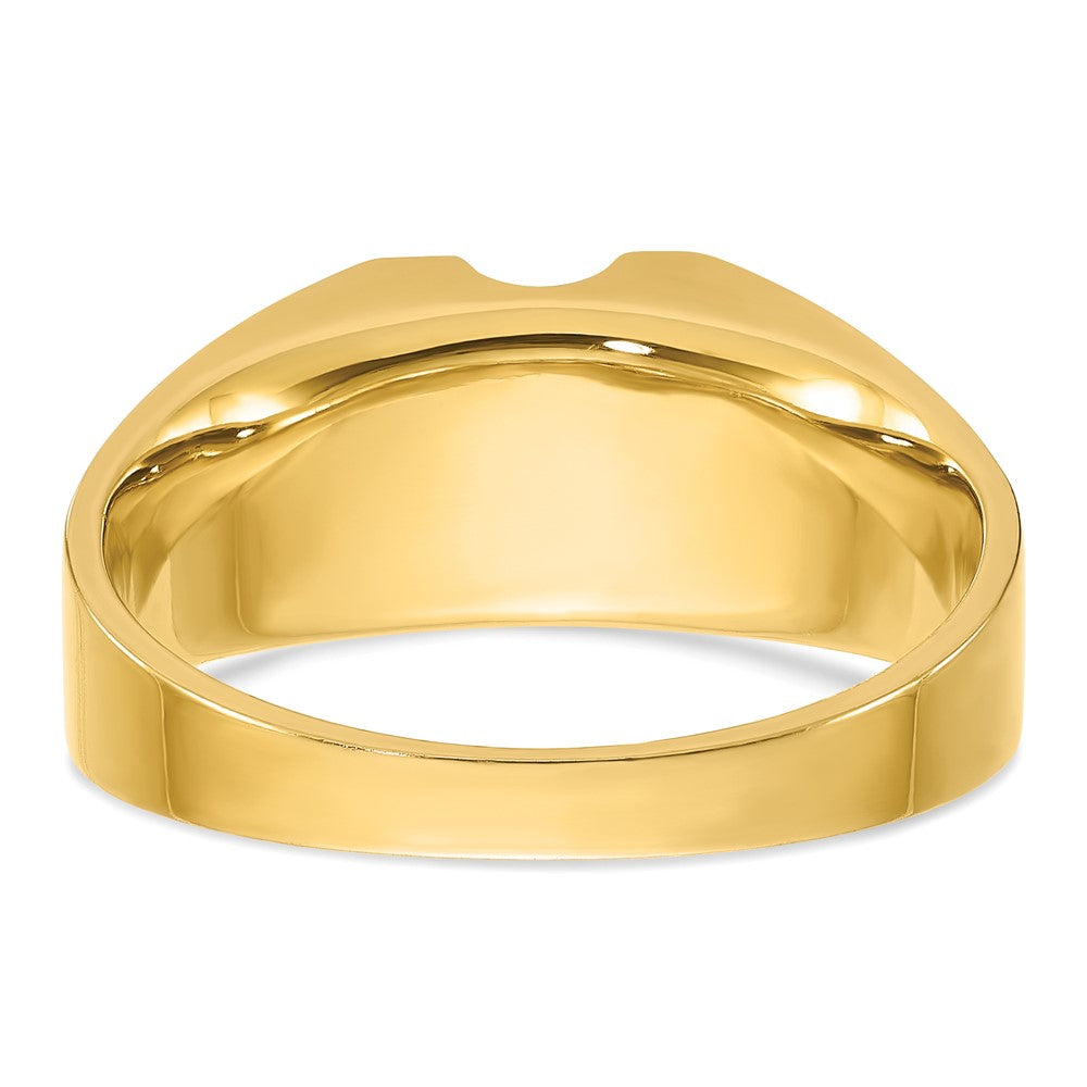 14k Two-tone IBGoodman Men's Polished and Satin Diamond Ring Mounting