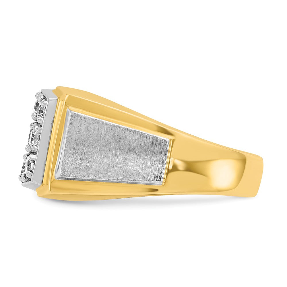 14k Two-tone IBGoodman Men's Polished and Satin Cluster Ring Mounting