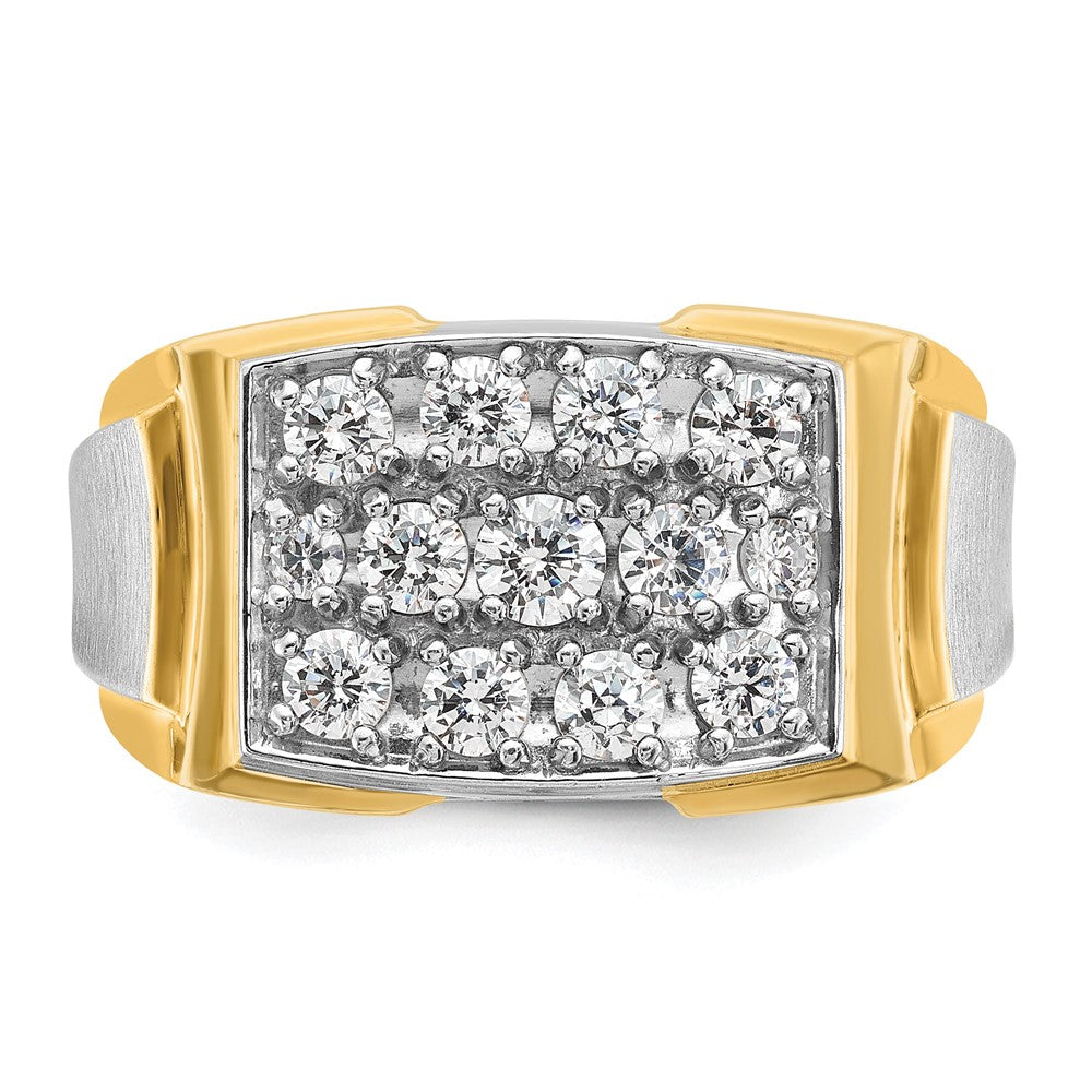 14k Two-tone IBGoodman Men's Polished and Satin Cluster Ring Mounting