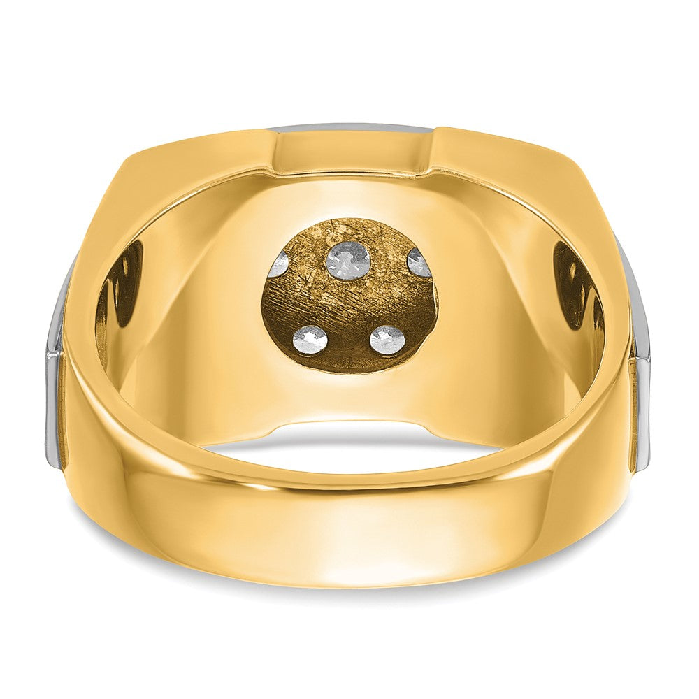 14k Two-tone IBGoodman Men's Polished and Satin Cluster Ring Mounting
