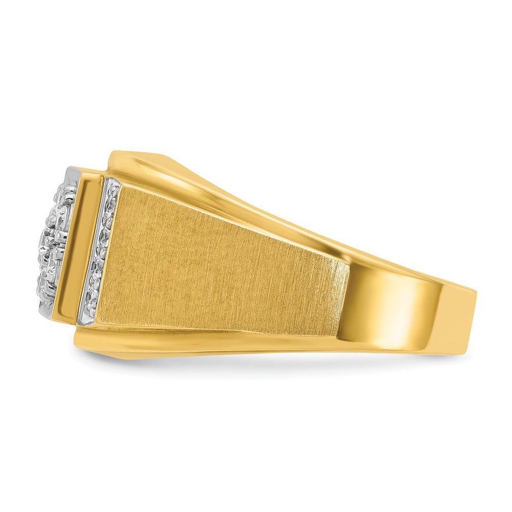 14k Two-tone IBGoodman Men's Polished and Satin Cluster Ring Mounting