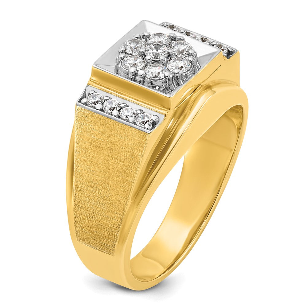 14k Two-tone IBGoodman Men's Polished and Satin Cluster Ring Mounting