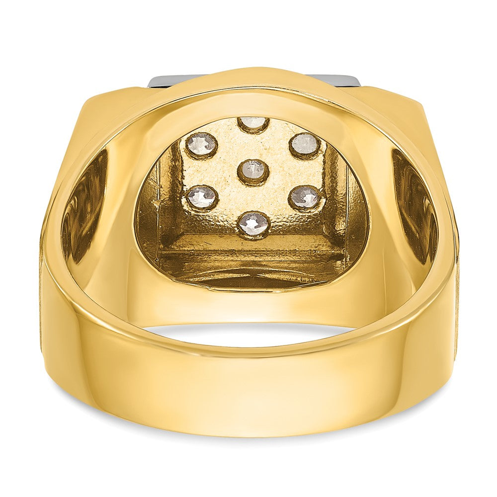 14k Two-tone IBGoodman Men's Polished and Satin Cluster Ring Mounting