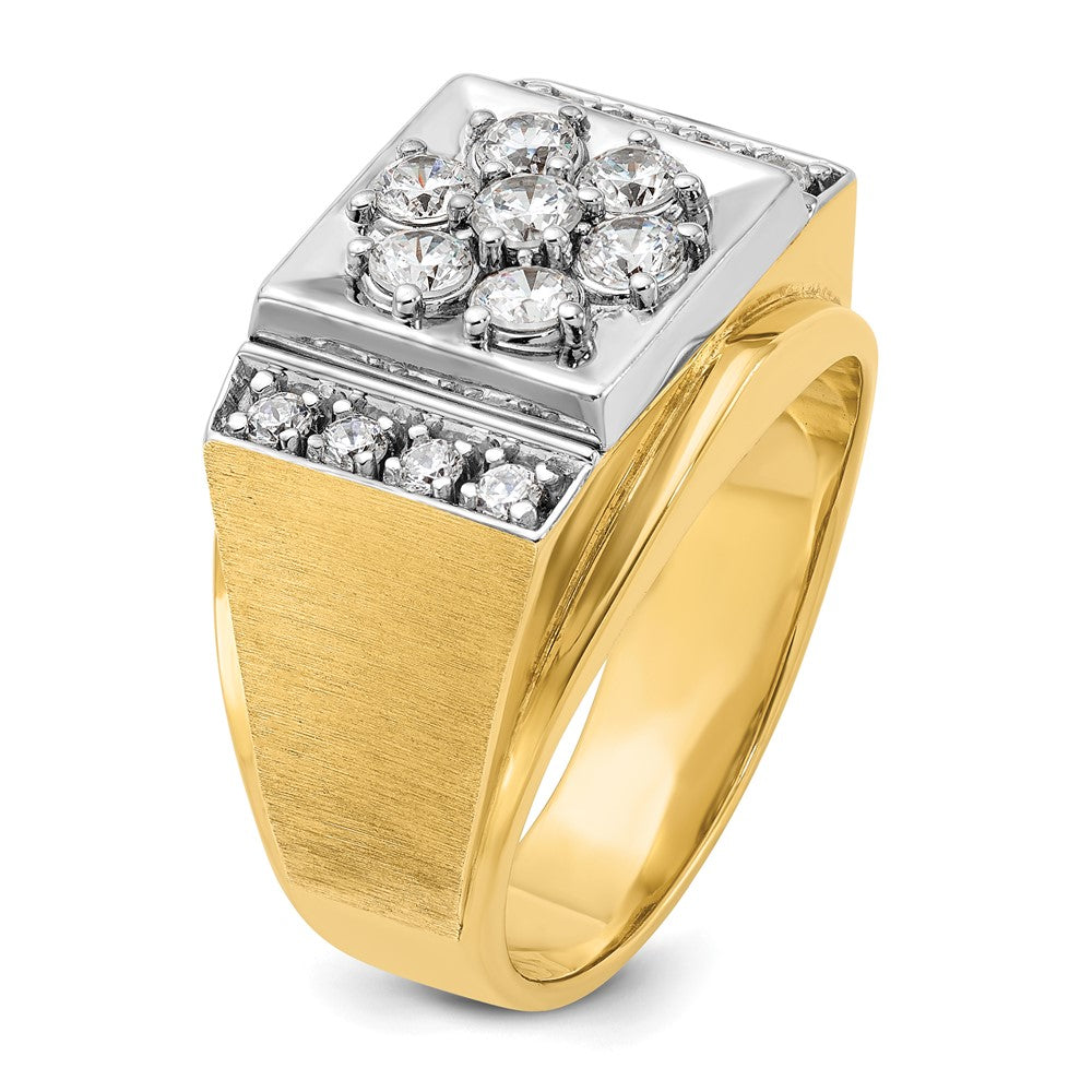 14k Two-tone IBGoodman Men's Polished and Satin Cluster Ring Mounting