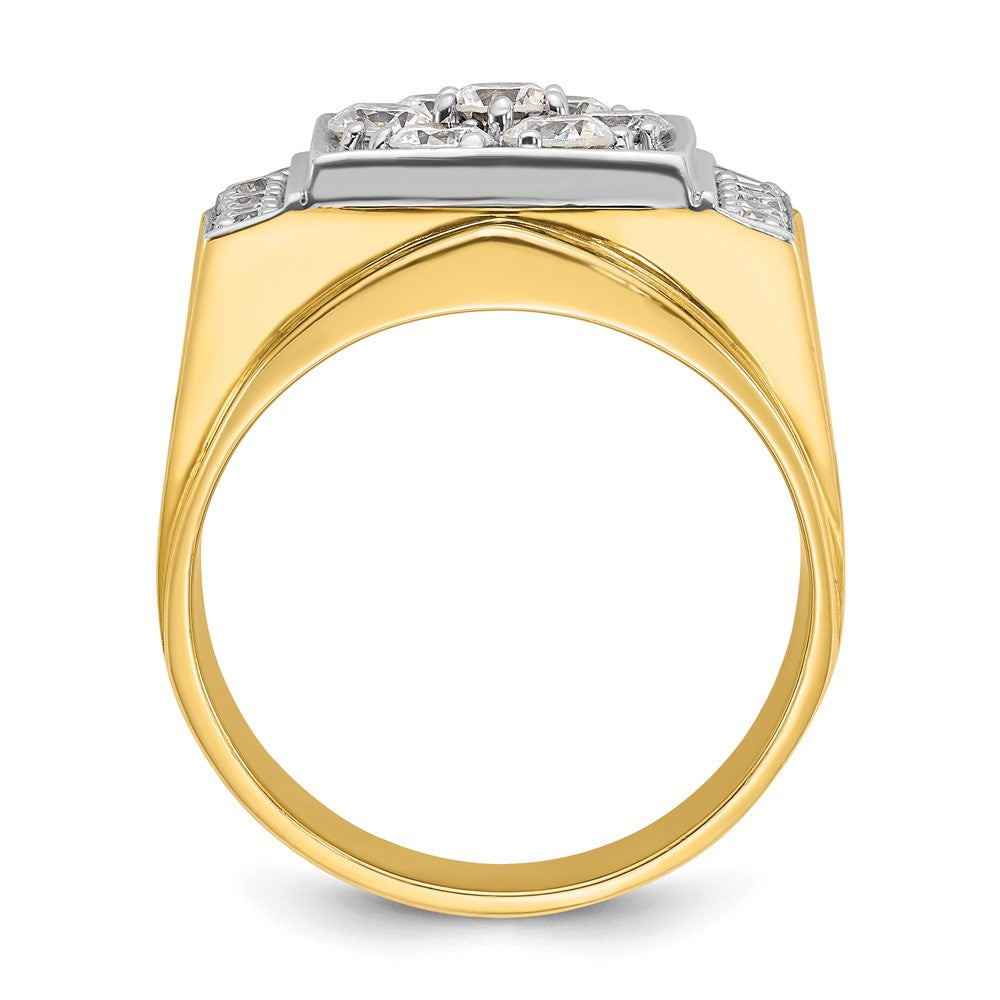 14k Two-tone IBGoodman Men's Polished and Satin Cluster Ring Mounting