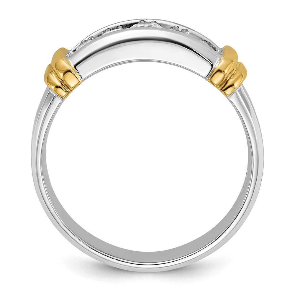 14k Two-tone 5 Stone Polished Men's Ring Mounting