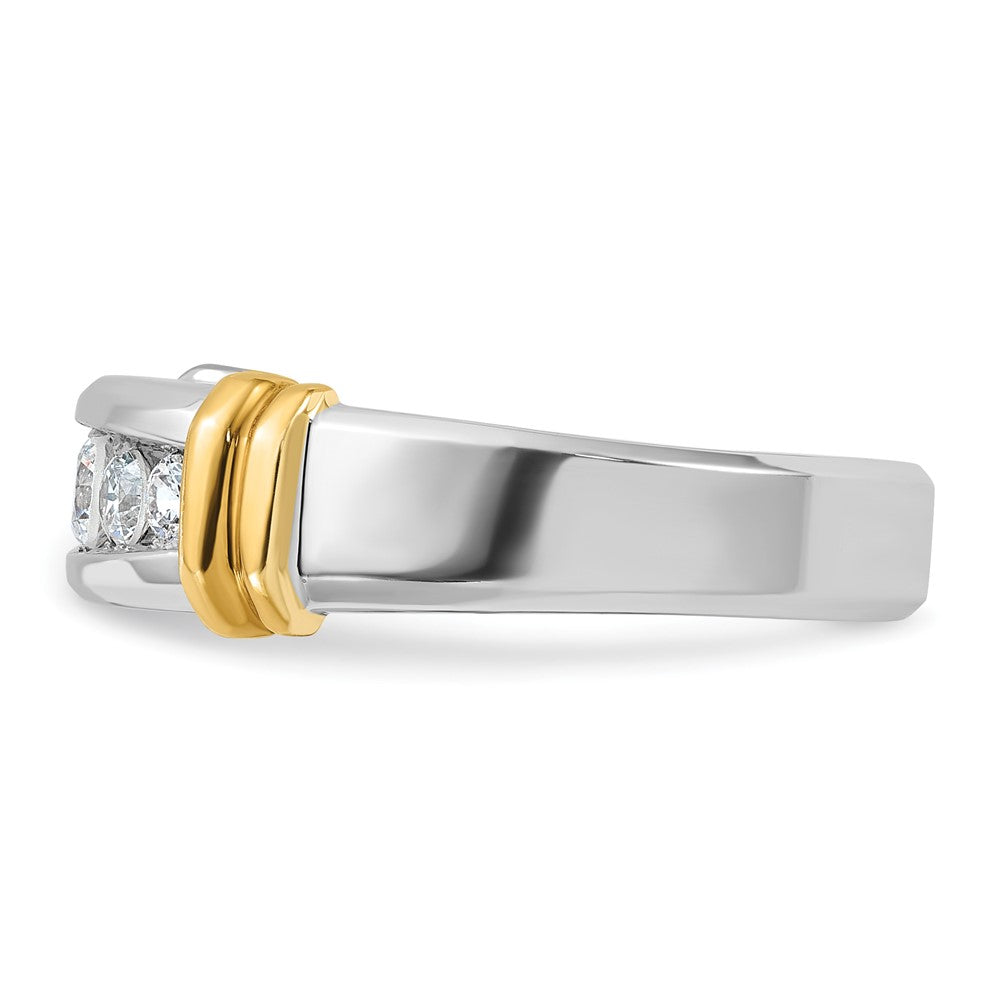 14k Two-tone 5 Stone Polished Men's Ring Mounting