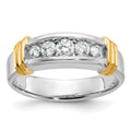 14k Two-tone 5 Stone Polished Men's Ring Mounting