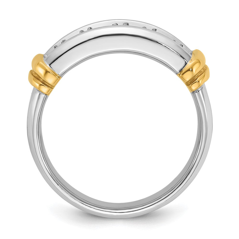 14ktt IBGoodman Men's Polished & Grooved 5-Stone Ring Mounting