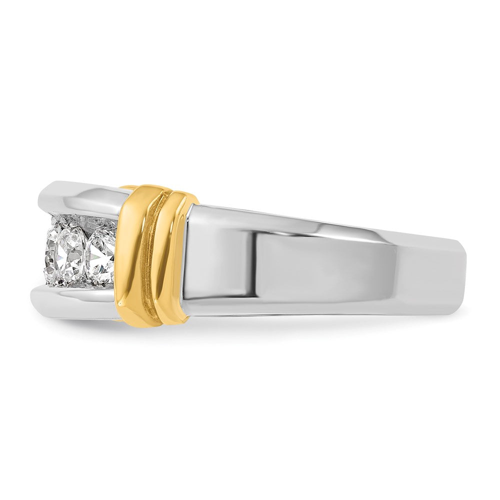 14ktt IBGoodman Men's Polished & Grooved 5-Stone Ring Mounting