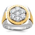 14ktt IBGoodman Men's Polished Satin & D/C Round Cluster Ring Mtg