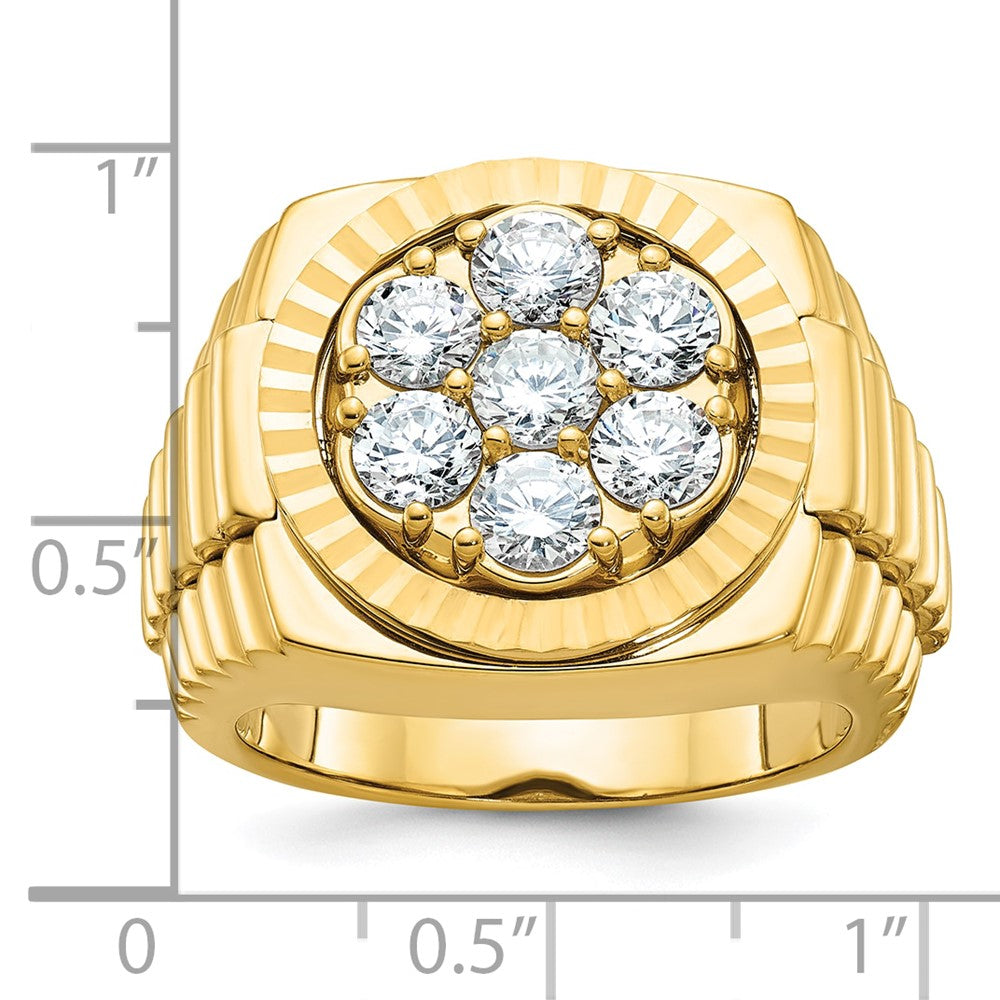 14k IBGoodman Men's Polished D/C Round Cluster Ring Mtg