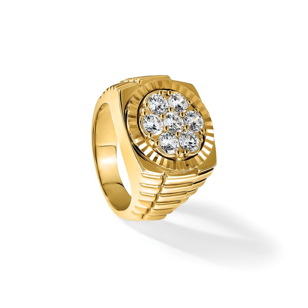 14k IBGoodman Men's Polished D/C Round Cluster Ring Mtg
