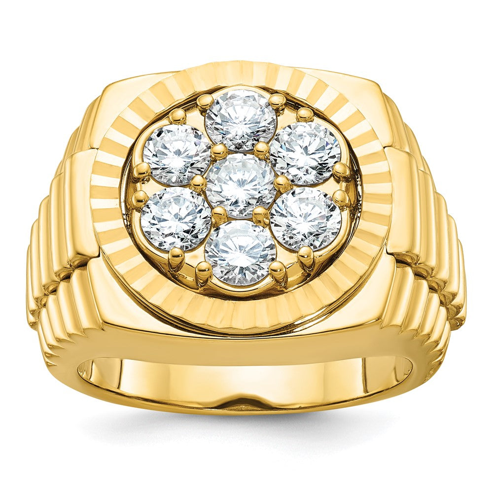 14k IBGoodman Men's Polished D/C Round Cluster Ring Mtg