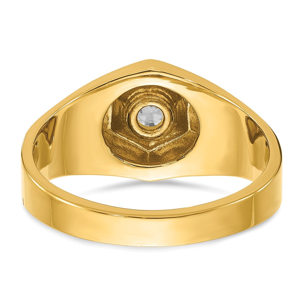 14k IBGoodman Men's Polished and Satin Diamond Complete Ring