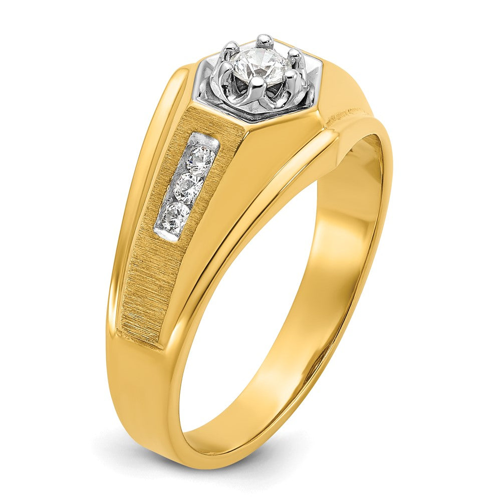 14k IBGoodman Men's Polished and Satin Diamond Ring Mounting