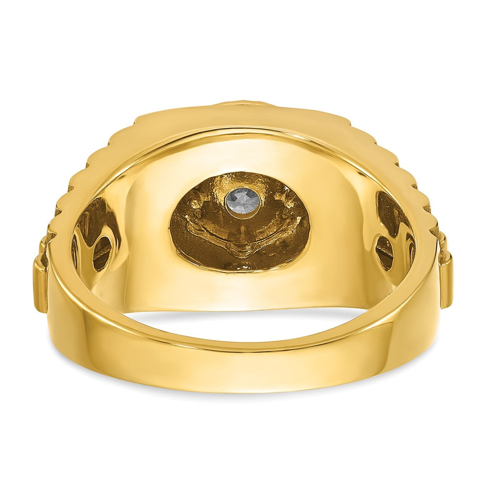 10k IBGoodman Men's Polished Satin and Textured Ring Mounting