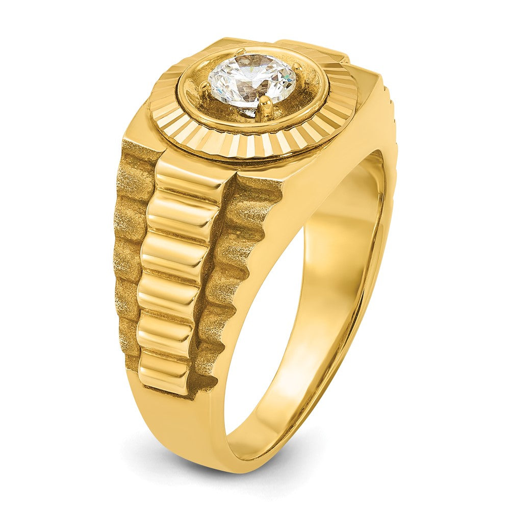 10k IBGoodman Men's Polished Satin and Textured Ring Mounting