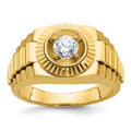 10k IBGoodman Men's Polished Satin and Textured Ring Mounting