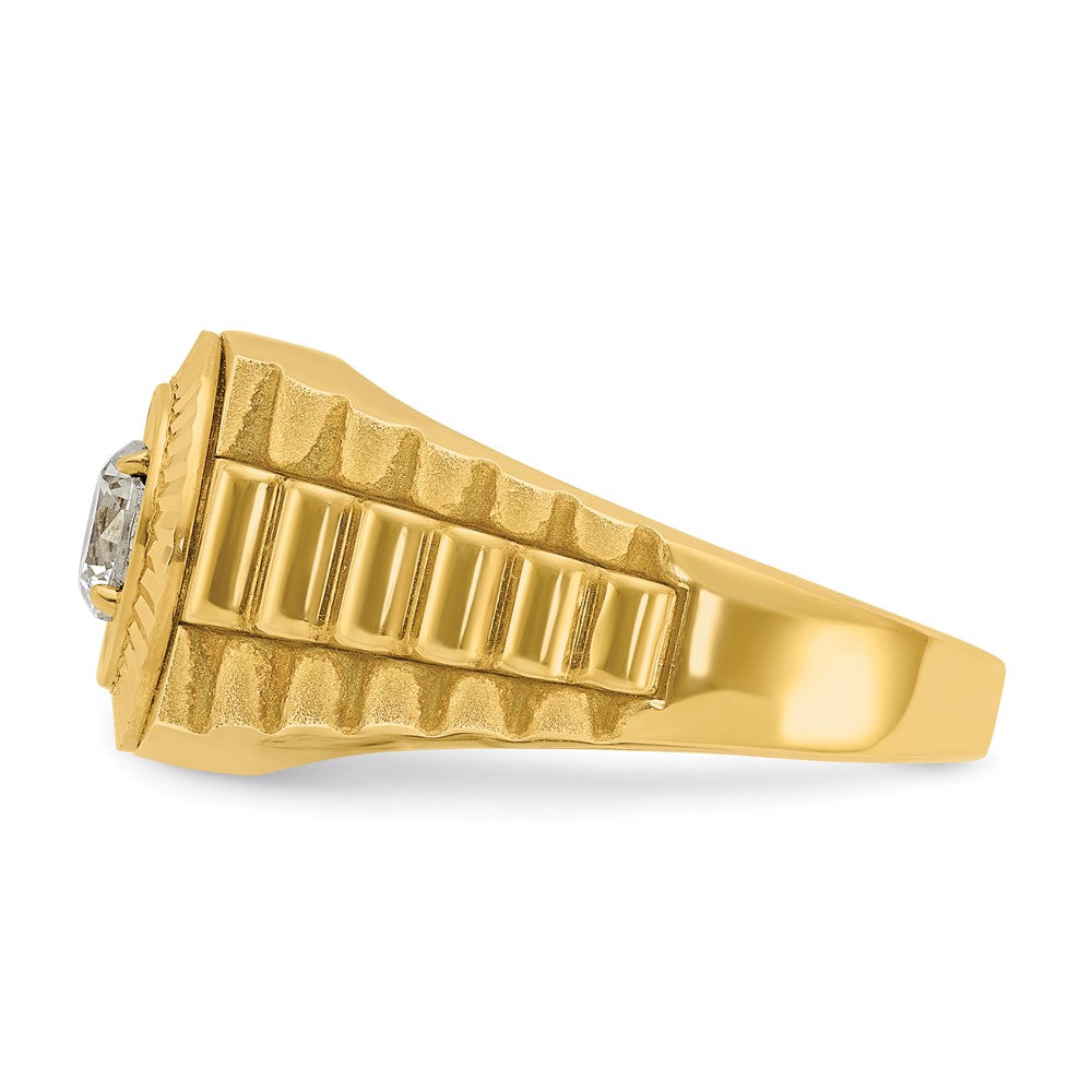 14k IBGoodman Men's Polished Satin and Textured Ring Mounting