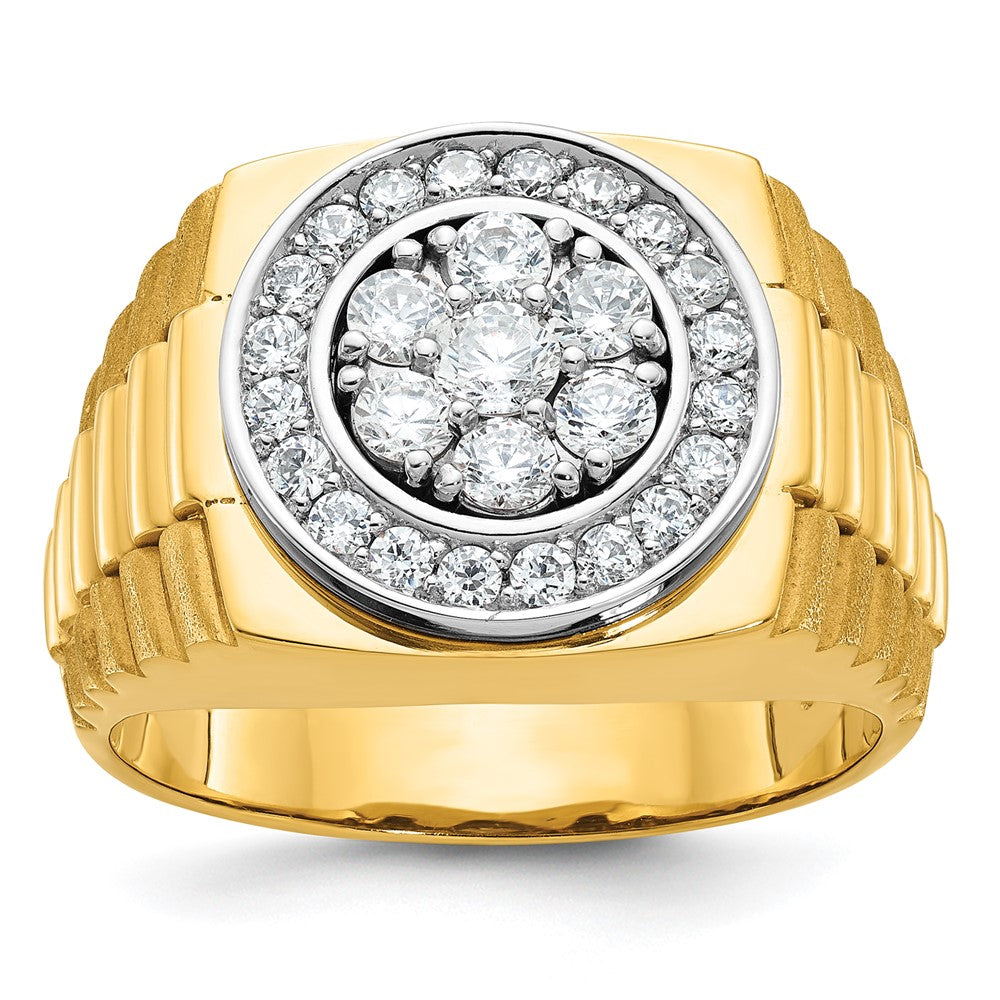 14k Two-tone IBGoodman Men's Polished Satin & Textured Ring Mounting