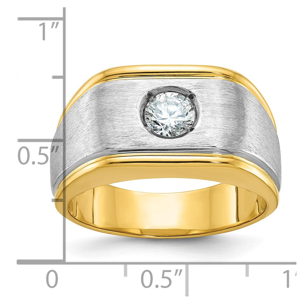 14k Two-tone IBGoodman Men's Polished and Satin Diamond Ring Mounting