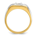 14k Two-tone IBGoodman Men's Polished and Satin Diamond Ring Mounting