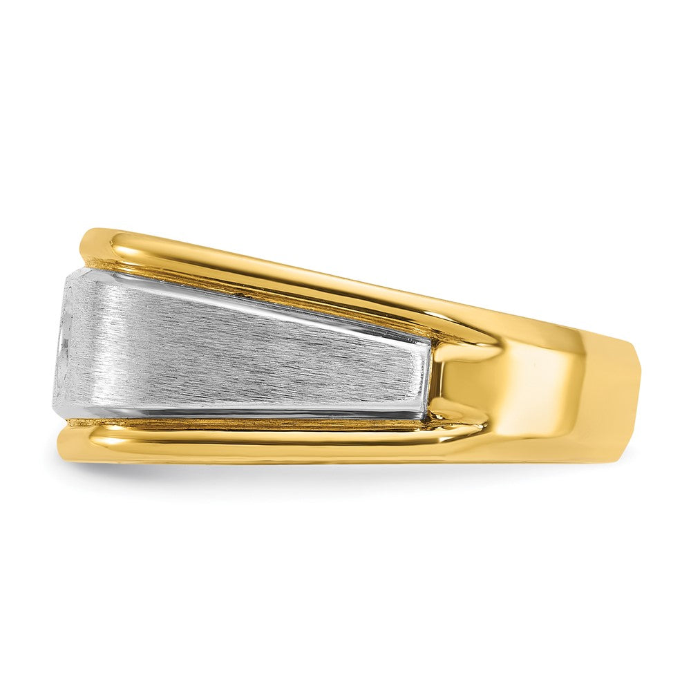 10k Two-tone IBGoodman Men's Polished and Satin Diamond Ring Mounting