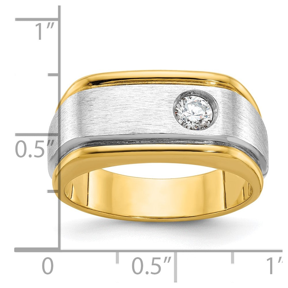 10k Two-tone IBGoodman Men's Polished and Satin Diamond Ring Mounting
