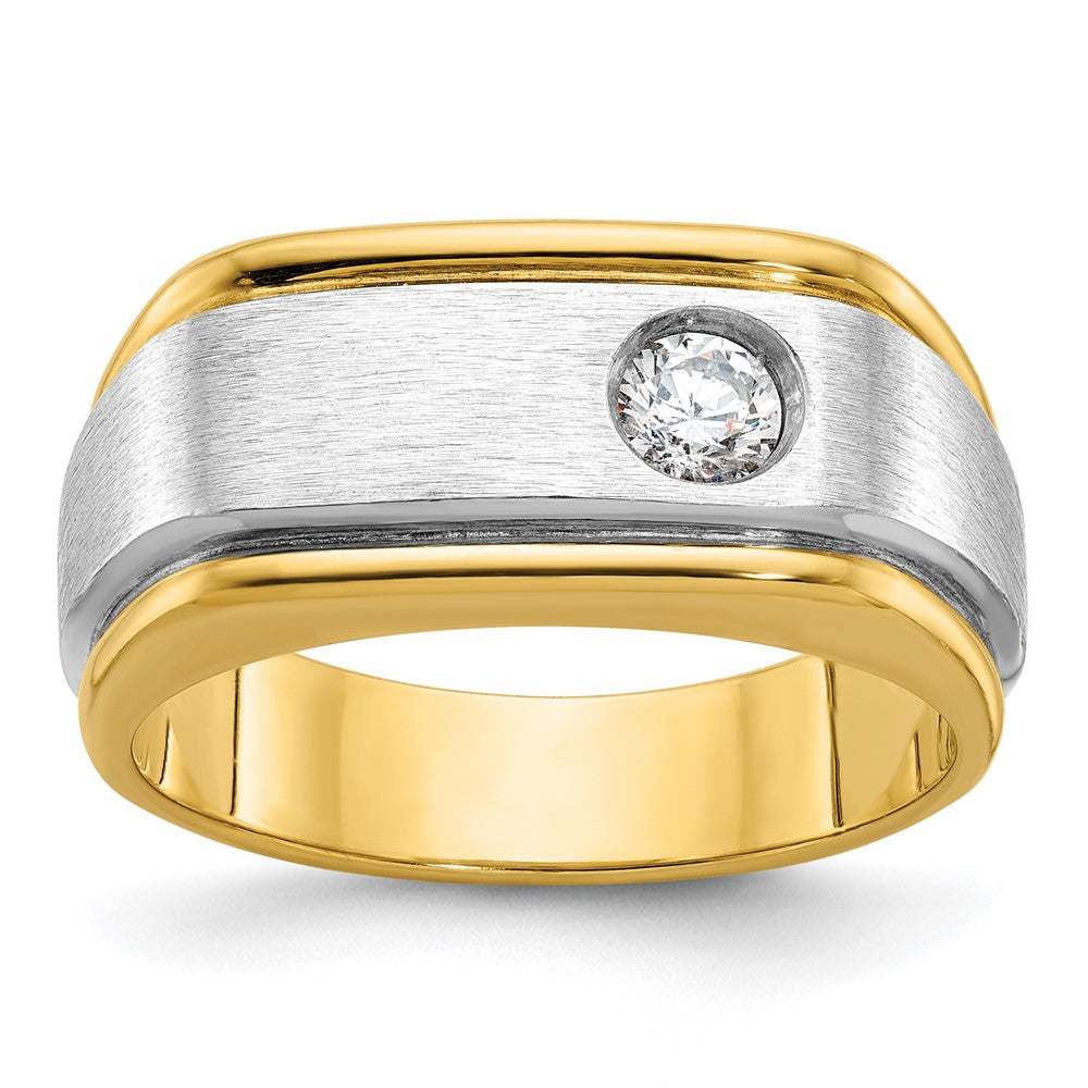 10k Two-tone IBGoodman Men's Polished and Satin Diamond Ring Mounting
