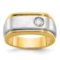 14k Two-tone IBGoodman Men's Polished and Satin Diamond Ring Mounting