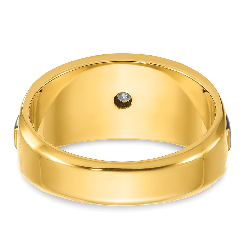 14k Two-tone IBGoodman Men's Polished and Satin Diamond Ring Mounting