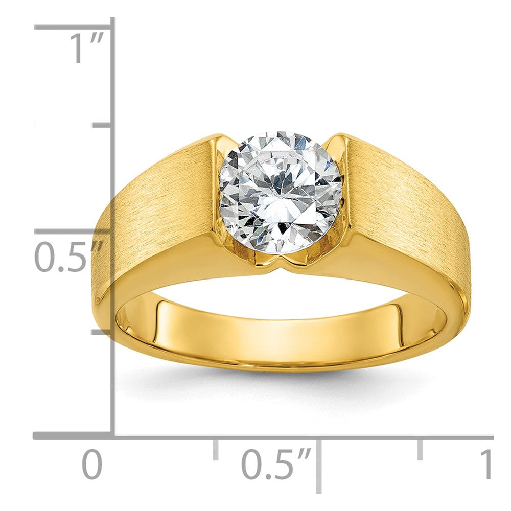 14k IBGoodman Men's Polished and Satin Diamond Ring Mounting