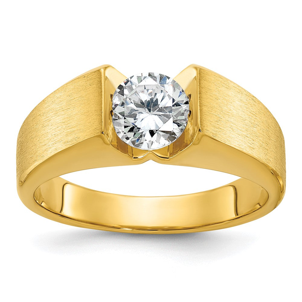 14k IBGoodman Men's Polished and Satin Diamond Ring Mounting