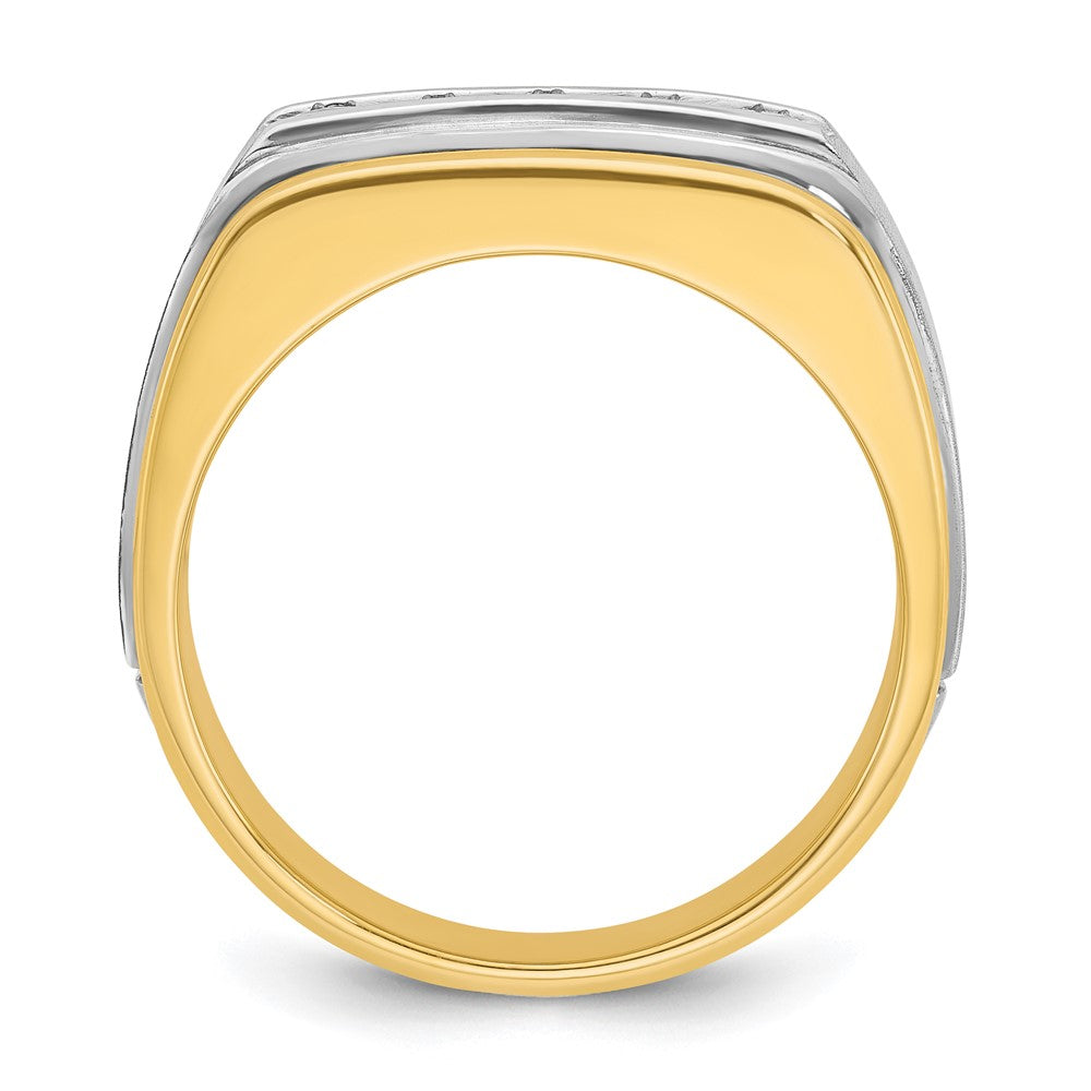 10k Two-tone IBGoodman Men's Polished & Satin 5-Stone Ring Mounting