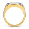 14k Two-tone IBGoodman Men's Polished & Satin 5-Stone Diamond Ring