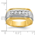 14k Two-tone IBGoodman Men's Polished & Satin 5-Stone Ring Mounting