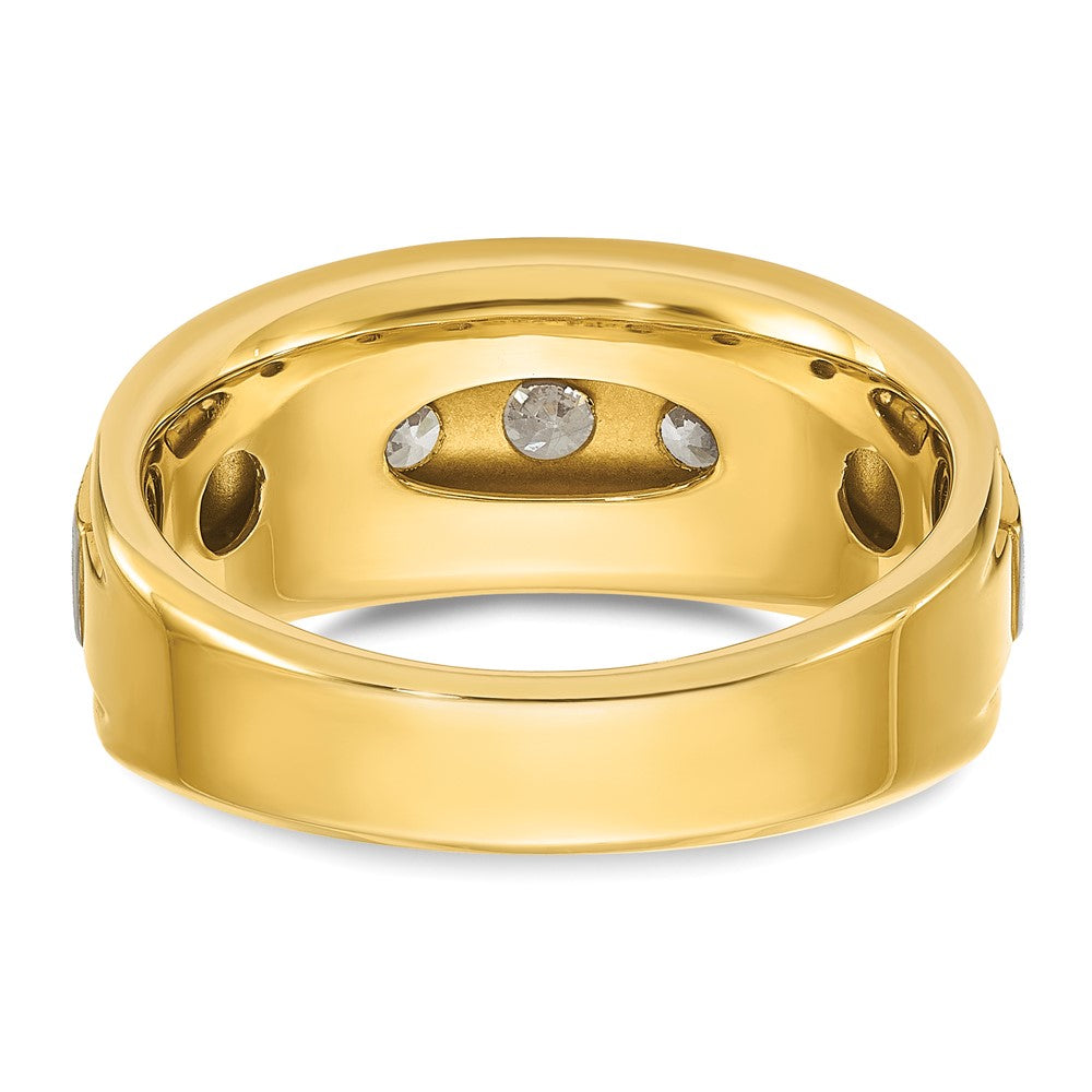 14k Two-tone IBGoodman Men's Polished & Satin 5-Stone Ring Mounting