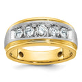14k Two-tone IBGoodman Men's Polished & Satin 5-Stone Ring Mounting