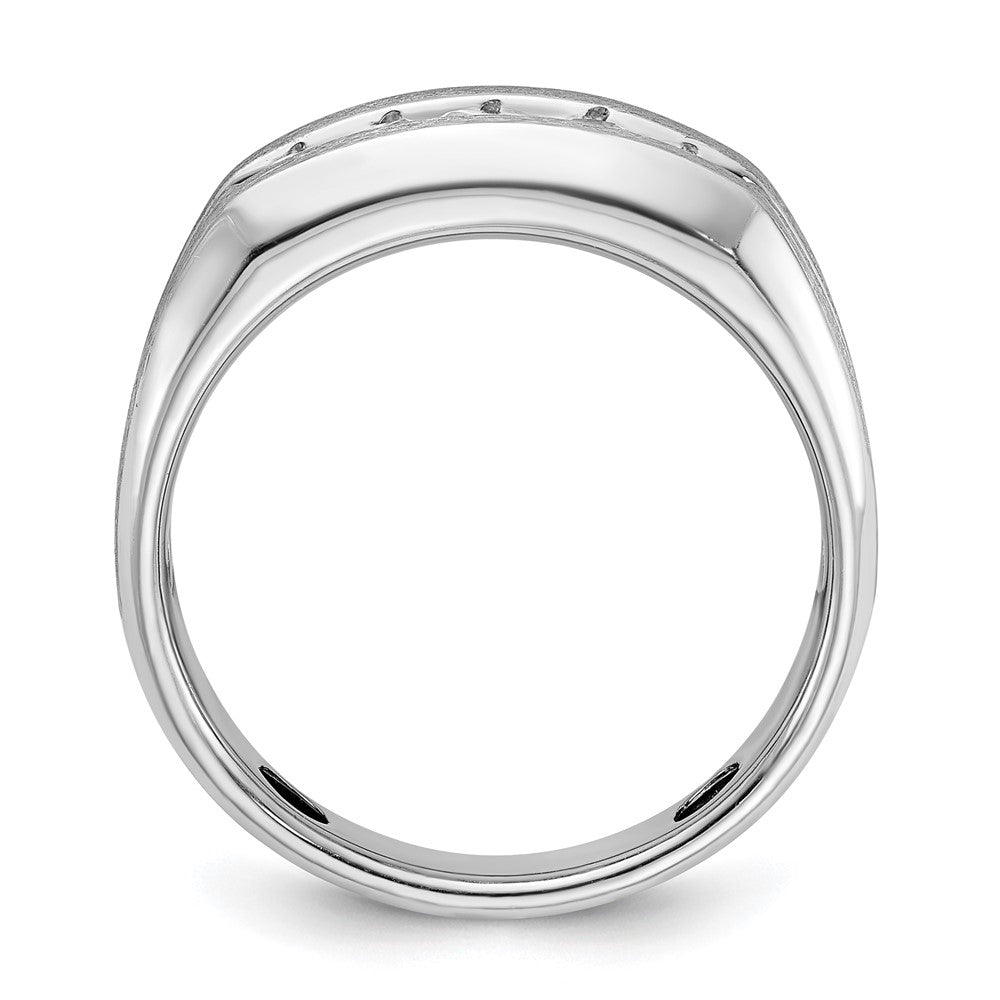 14kw IBGoodman Men's Polished & Brushed 5-Stone Diamond Ring