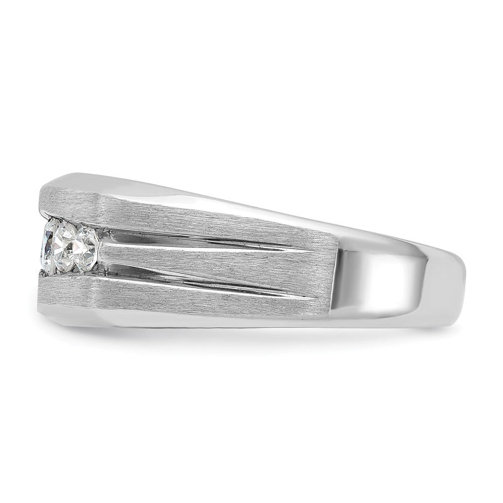 14kw IBGoodman Men's Polished & Brushed 5-Stone Diamond Ring