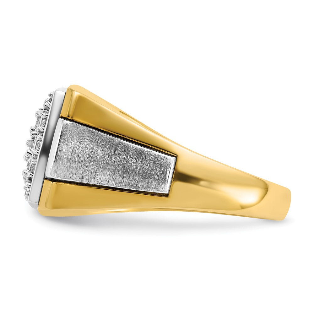 10k Two-tone IBGoodman Men's Polished and Satin Ring Mounting